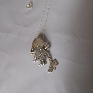 Jewelry, Adorable Girl/Bear Pendant/Pin .925 Chain